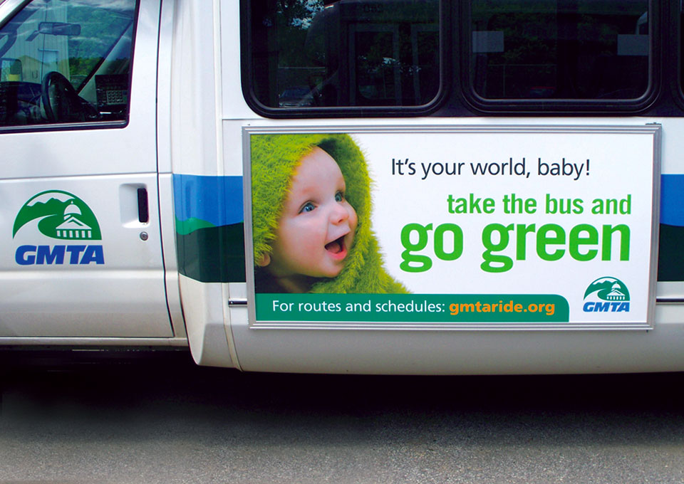 Green Mountain Transit Agency bus advertisement