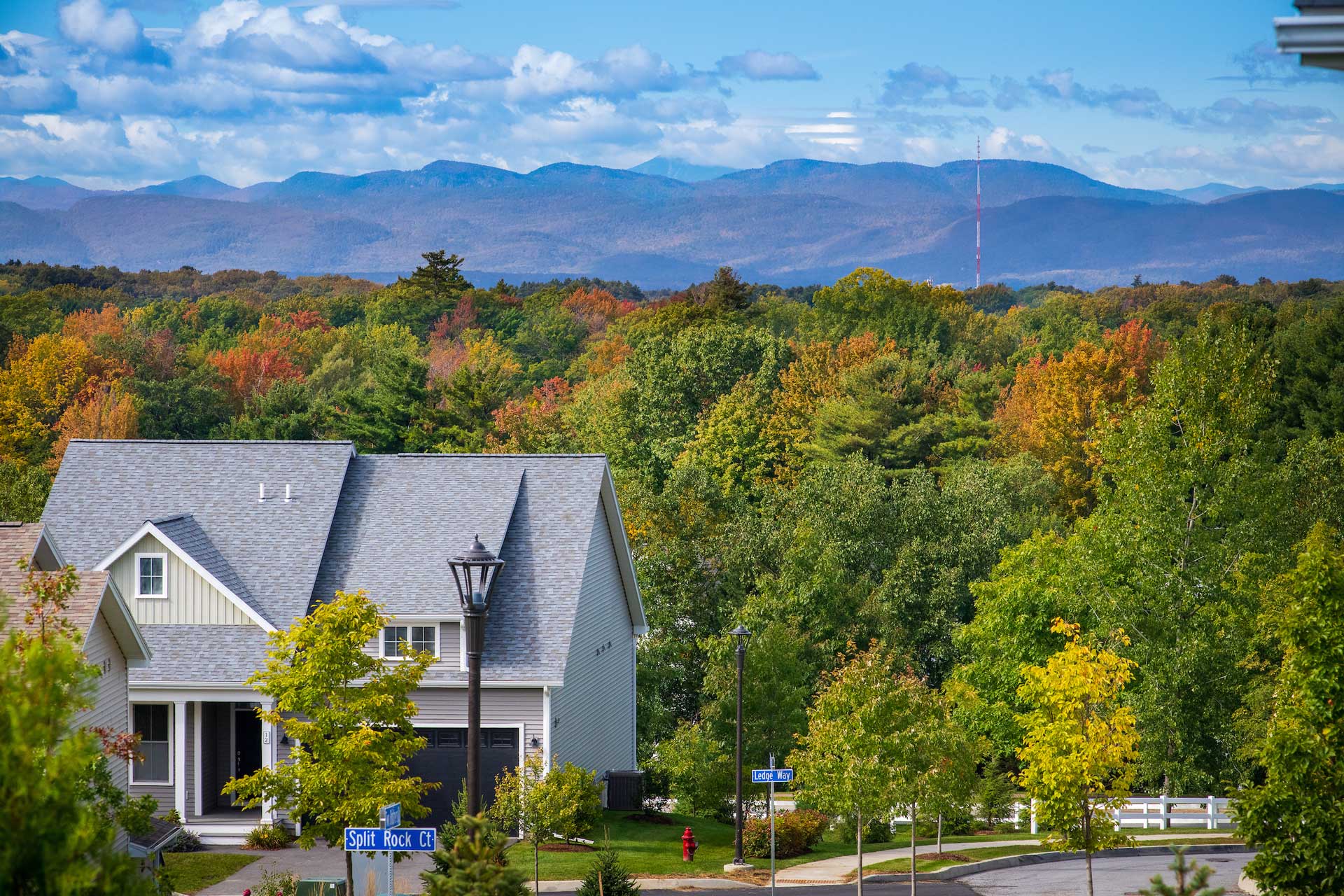 a home overlooking views of the Adirondack Mountains