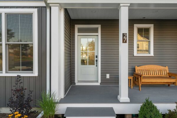 front porch of new home