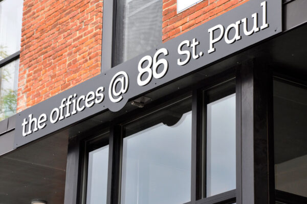 The Offices @ 86 St. Paul signage