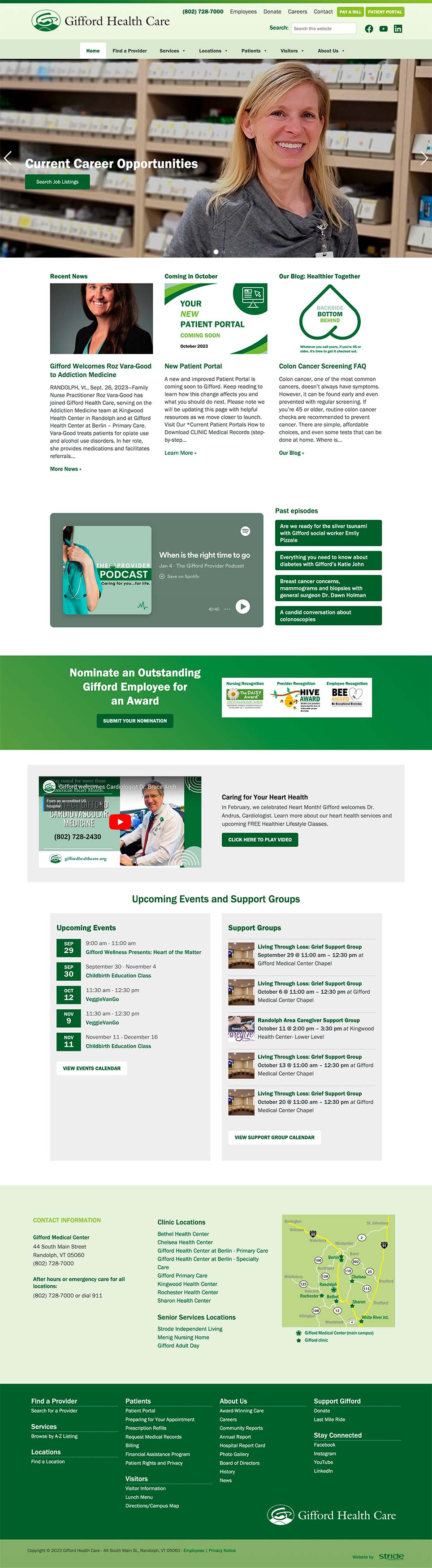 Gifford Healthcare Website