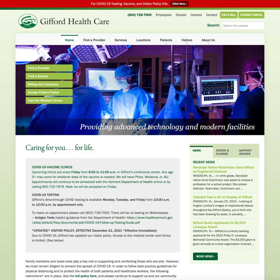 Gifford website – Before Photo