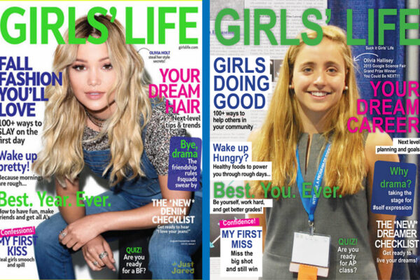 Side by side magazine covers of Girls Life