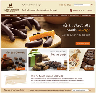 Lake Champlain Chocolates web site