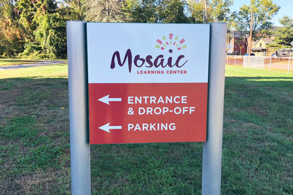 Mosaic Learning Center wayfinding signage