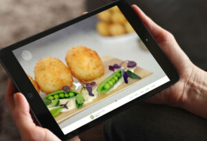 Nomadic chef website on tablet