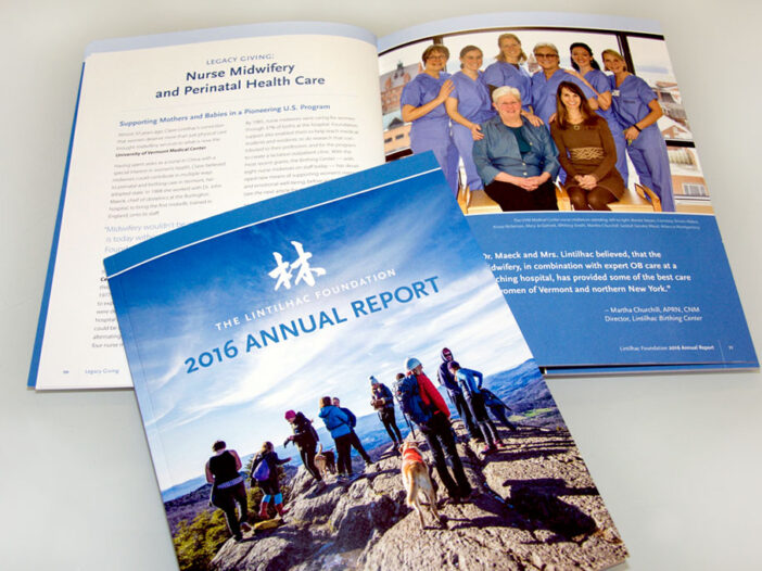 Lintilhac Annual Report cover and inside page