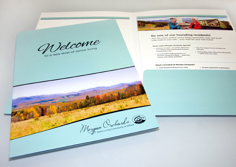 Morgan Orchards Marketing Folder cover and inside page