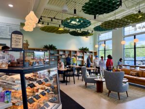 Display case of food in cafe