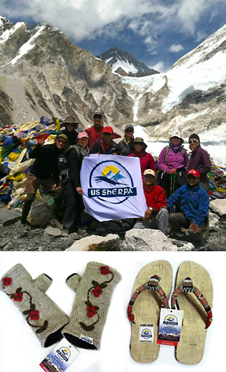 US Sherpa logo in Himalayas
