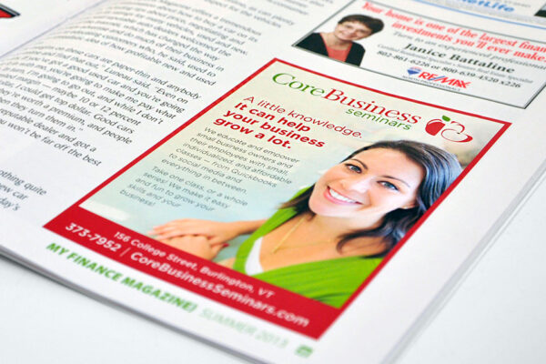 Core Business Seminars print advertisement in magazine