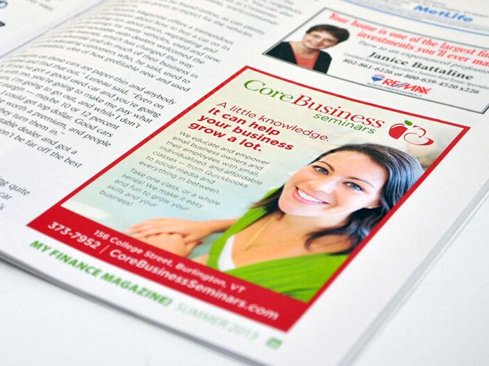 Core Business Seminars print advertisement in magazine