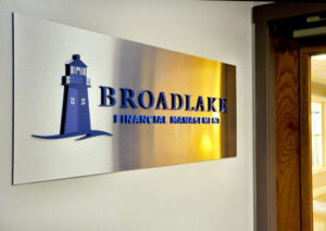 Broadlake Financial Management interior building sign