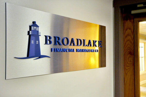 Broadlake Financial Management interior building sign