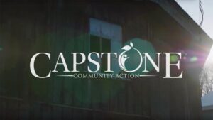 Opening screen of Capstone's overview video - the Capstone logo with an old barn in the background