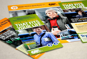 CCTA bus route promotion prints