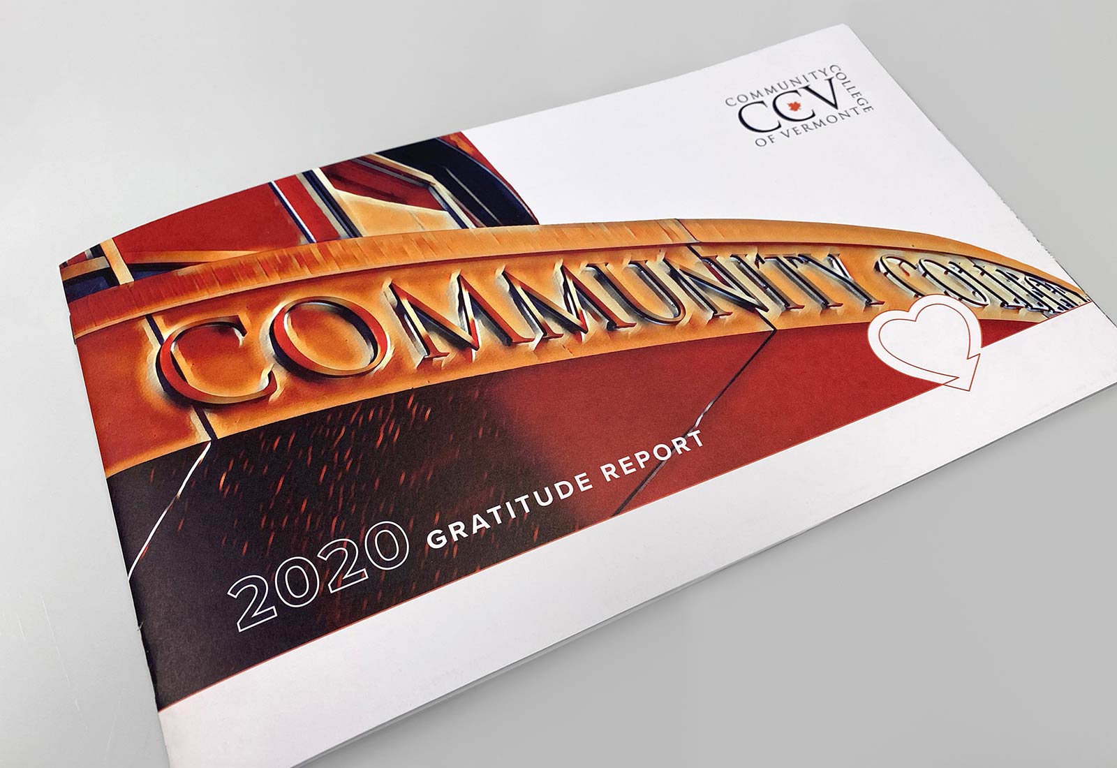Community College of Vermont cover of 2020 gratitude report