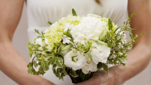 Wedding flowers in a bride's hands