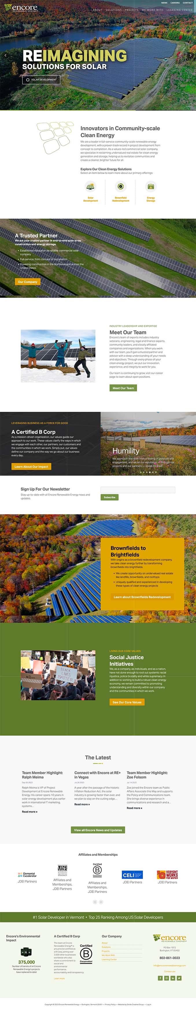 Encore Renewable Energy website