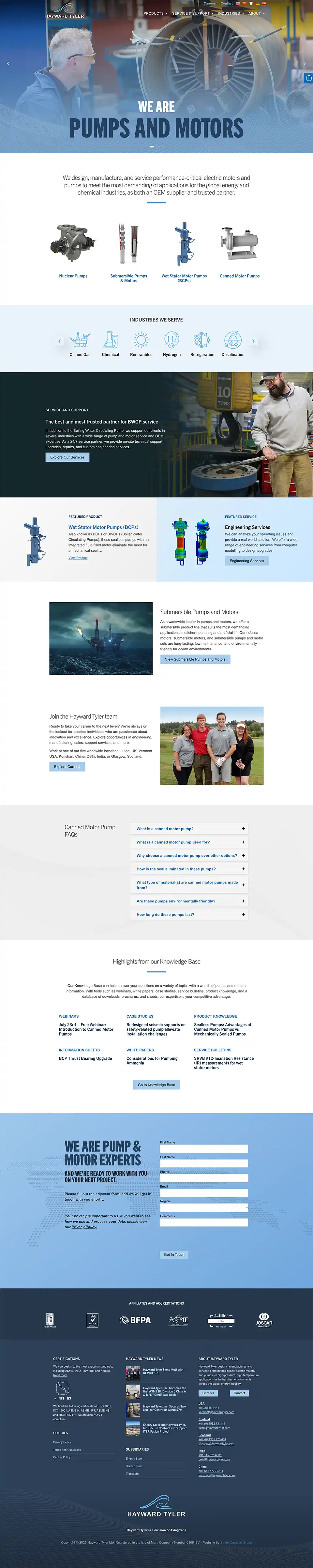 hayward tyler homepage screenshot 2025 copy