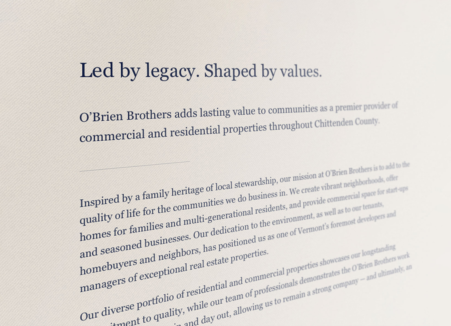 Copywriting text - O'Brien Brothers
