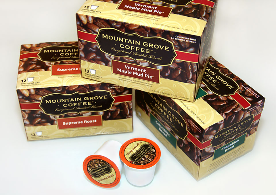 mountain grove coffee packaging