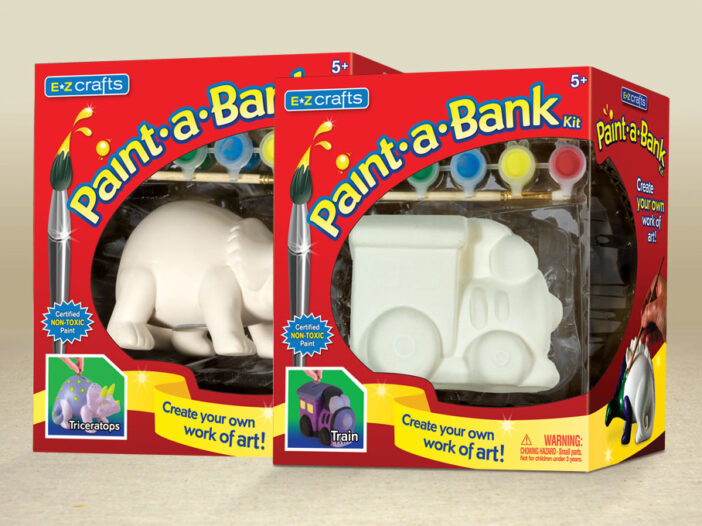 Wow Toyz Paint-a-Bank Kits toy and packaging
