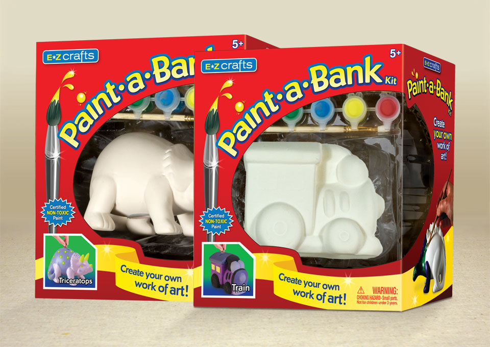Wow Toyz Paint-a-Bank Kits toy and packaging