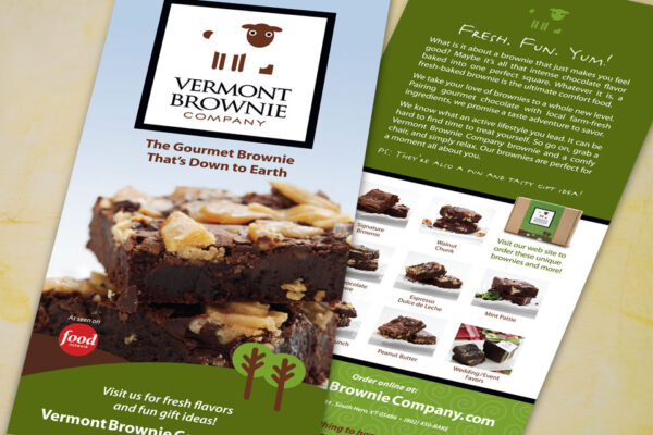 Vermont Brownie Company rack card front and back