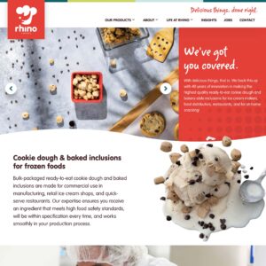 Rhino Foods website homepage