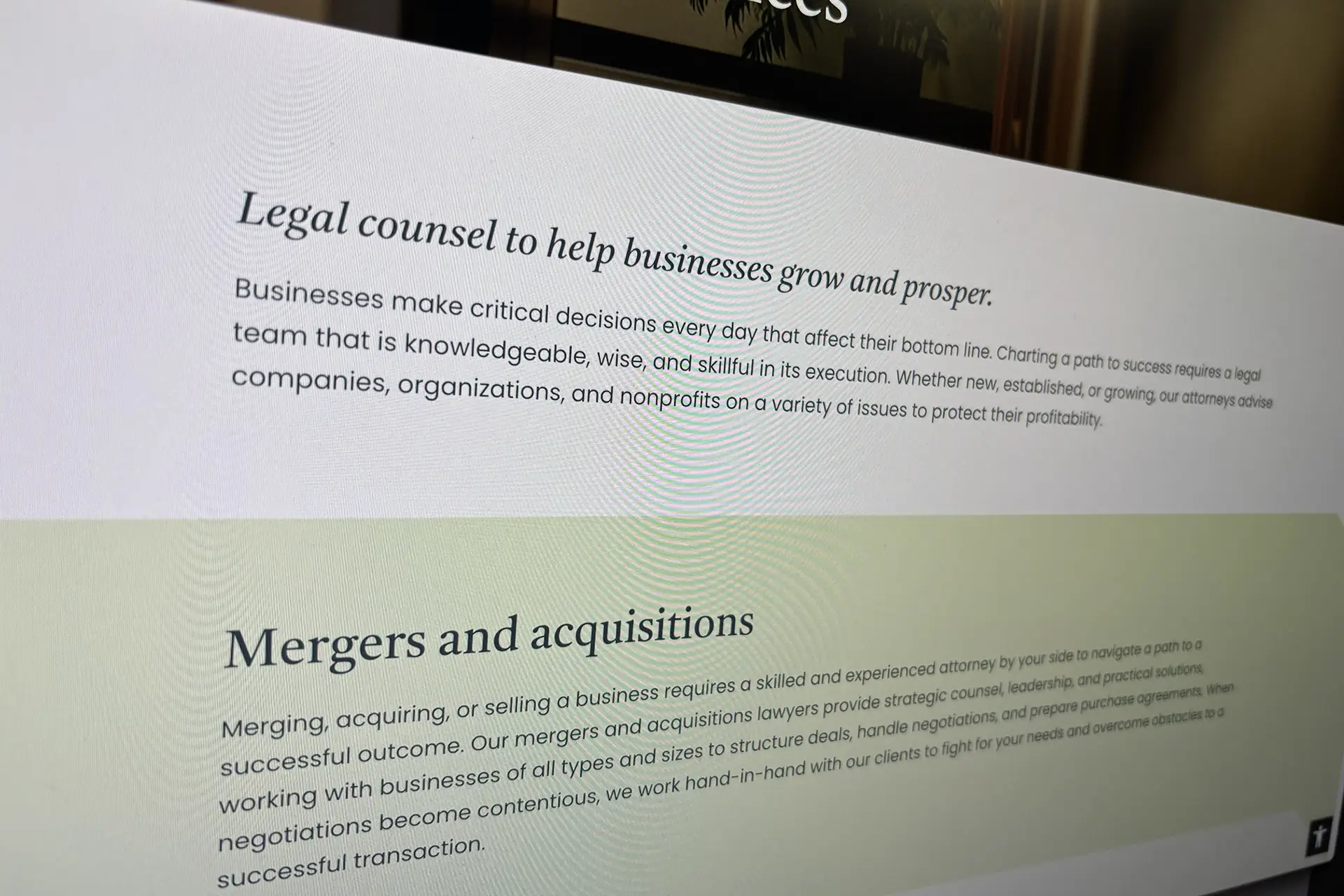 screenshot of sheehey website copy
