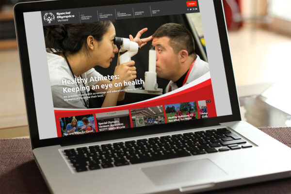 Website homepage of Special Olympics Vermont