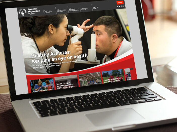Website homepage of Special Olympics Vermont