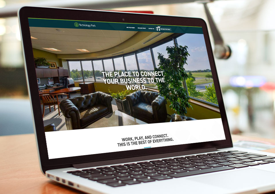 Technology Park website displayed on laptop