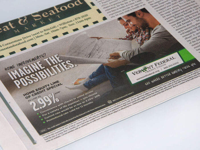 Vermont Federal Credit Union print ad